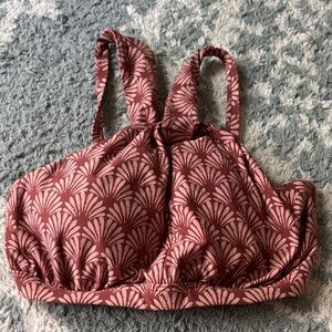 Birdsong high neck bikini swim top deco palms print 32 G